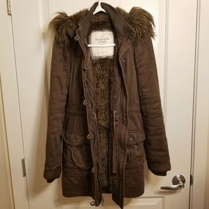 Abercrombie & Fitch Fur Lined Parka Coat